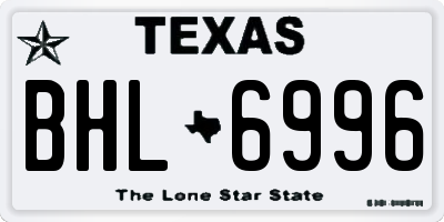 TX license plate BHL6996