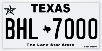 TX license plate BHL7000