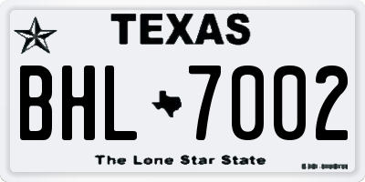 TX license plate BHL7002