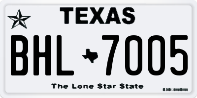 TX license plate BHL7005