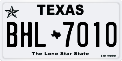 TX license plate BHL7010