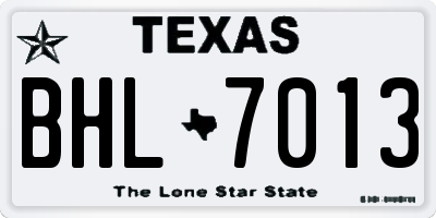 TX license plate BHL7013