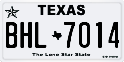 TX license plate BHL7014