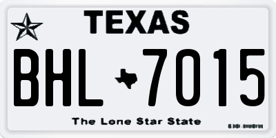 TX license plate BHL7015