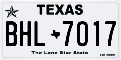 TX license plate BHL7017
