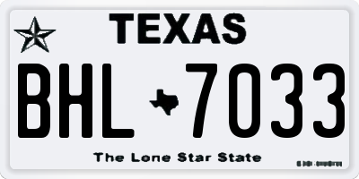 TX license plate BHL7033