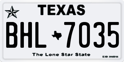 TX license plate BHL7035