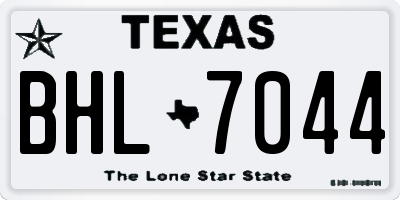 TX license plate BHL7044