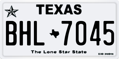 TX license plate BHL7045