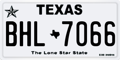 TX license plate BHL7066