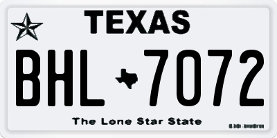 TX license plate BHL7072