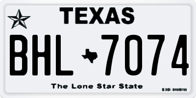 TX license plate BHL7074