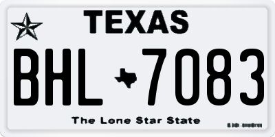 TX license plate BHL7083