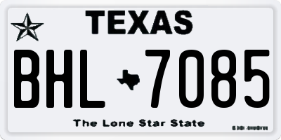 TX license plate BHL7085