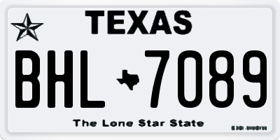 TX license plate BHL7089