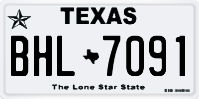 TX license plate BHL7091