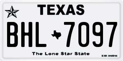 TX license plate BHL7097
