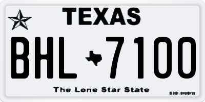 TX license plate BHL7100