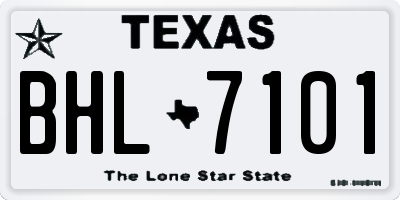 TX license plate BHL7101