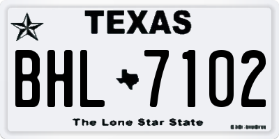 TX license plate BHL7102