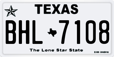 TX license plate BHL7108