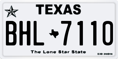 TX license plate BHL7110