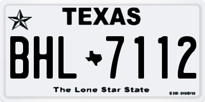 TX license plate BHL7112