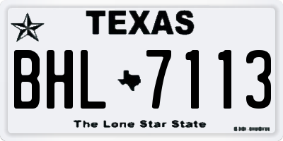 TX license plate BHL7113