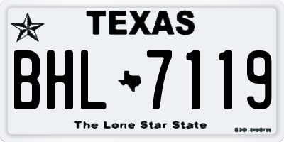 TX license plate BHL7119