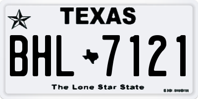 TX license plate BHL7121