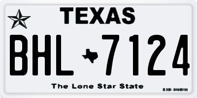 TX license plate BHL7124