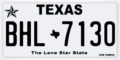 TX license plate BHL7130