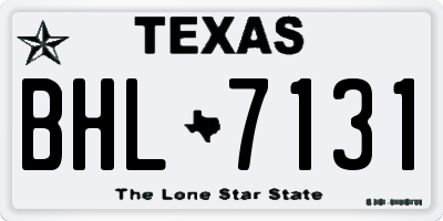 TX license plate BHL7131