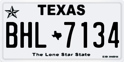 TX license plate BHL7134
