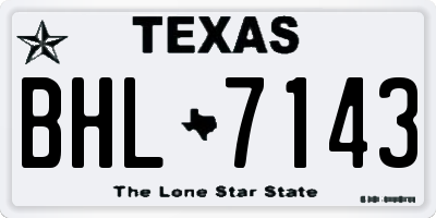 TX license plate BHL7143