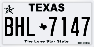 TX license plate BHL7147