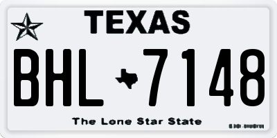 TX license plate BHL7148