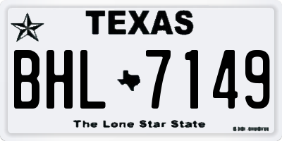 TX license plate BHL7149