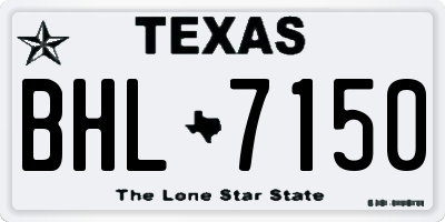 TX license plate BHL7150