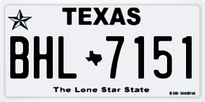 TX license plate BHL7151