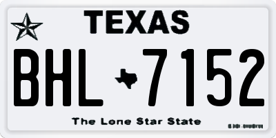 TX license plate BHL7152