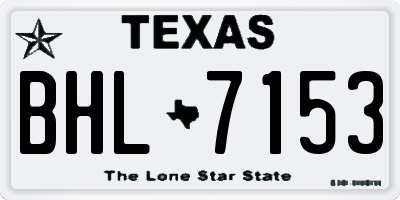 TX license plate BHL7153
