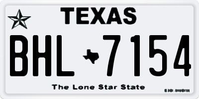 TX license plate BHL7154