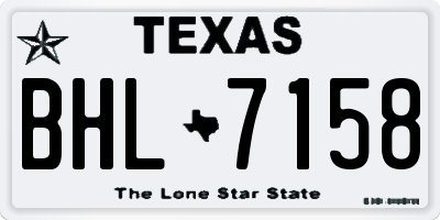 TX license plate BHL7158