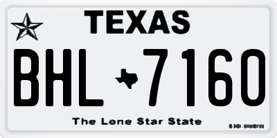 TX license plate BHL7160