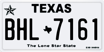 TX license plate BHL7161