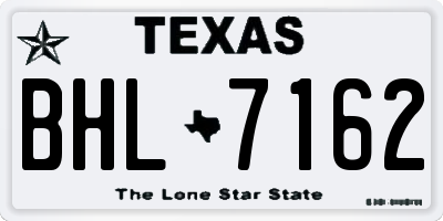 TX license plate BHL7162