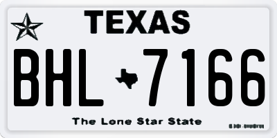 TX license plate BHL7166