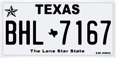 TX license plate BHL7167