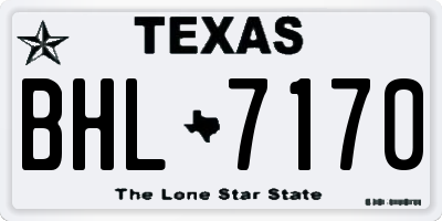 TX license plate BHL7170